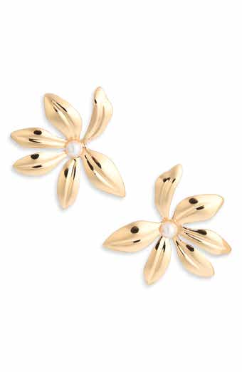 Imitation Pearl Floral Stud Earrings