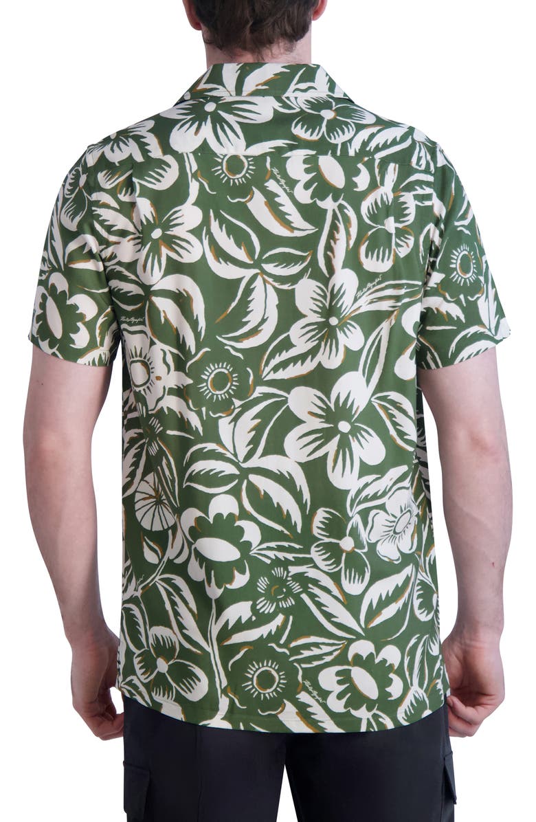 KARL LAGERFELD PARIS Floral Print Short Sleeve Shirt, Alternate, color, 