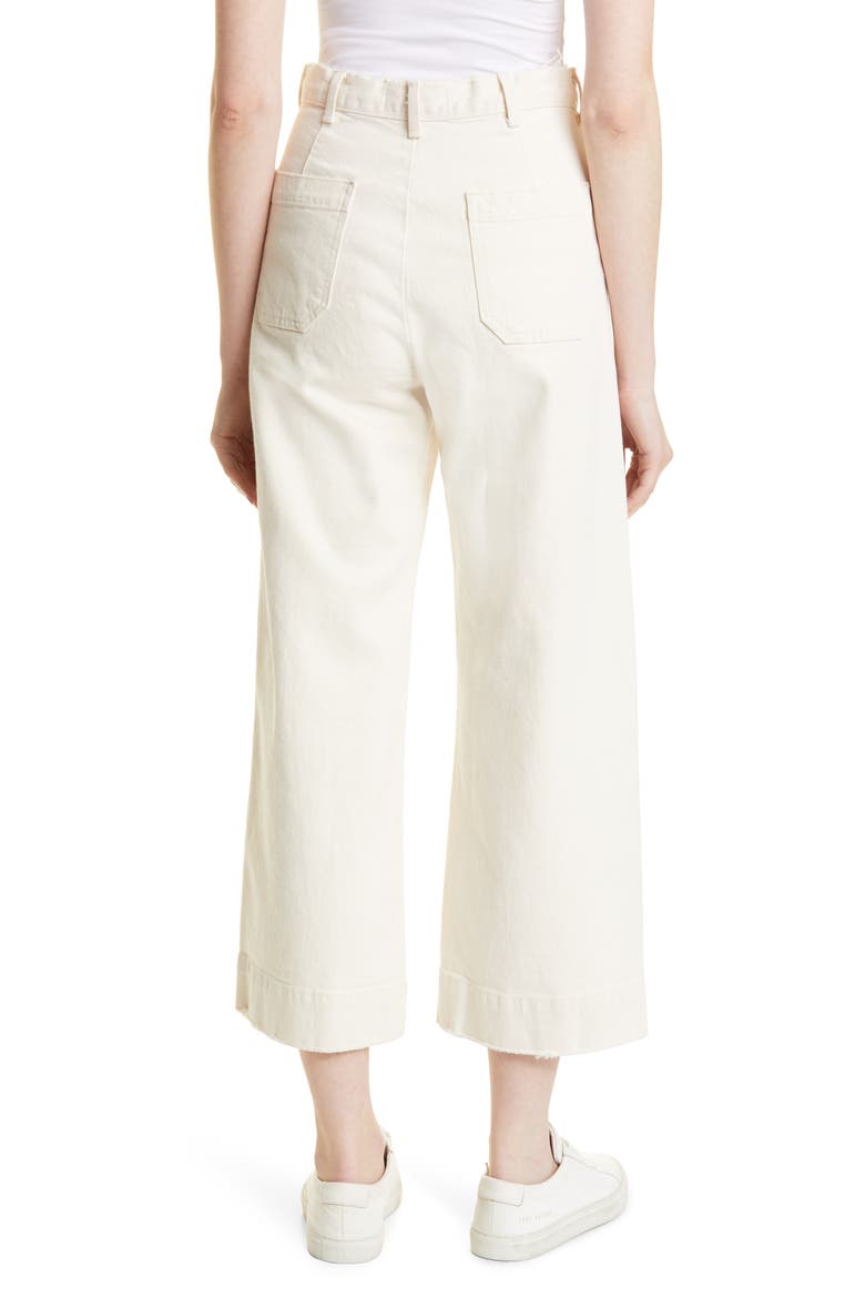 The Seafair Crop Raw Hem Wide Leg Jeans, Alternate, color, STONE