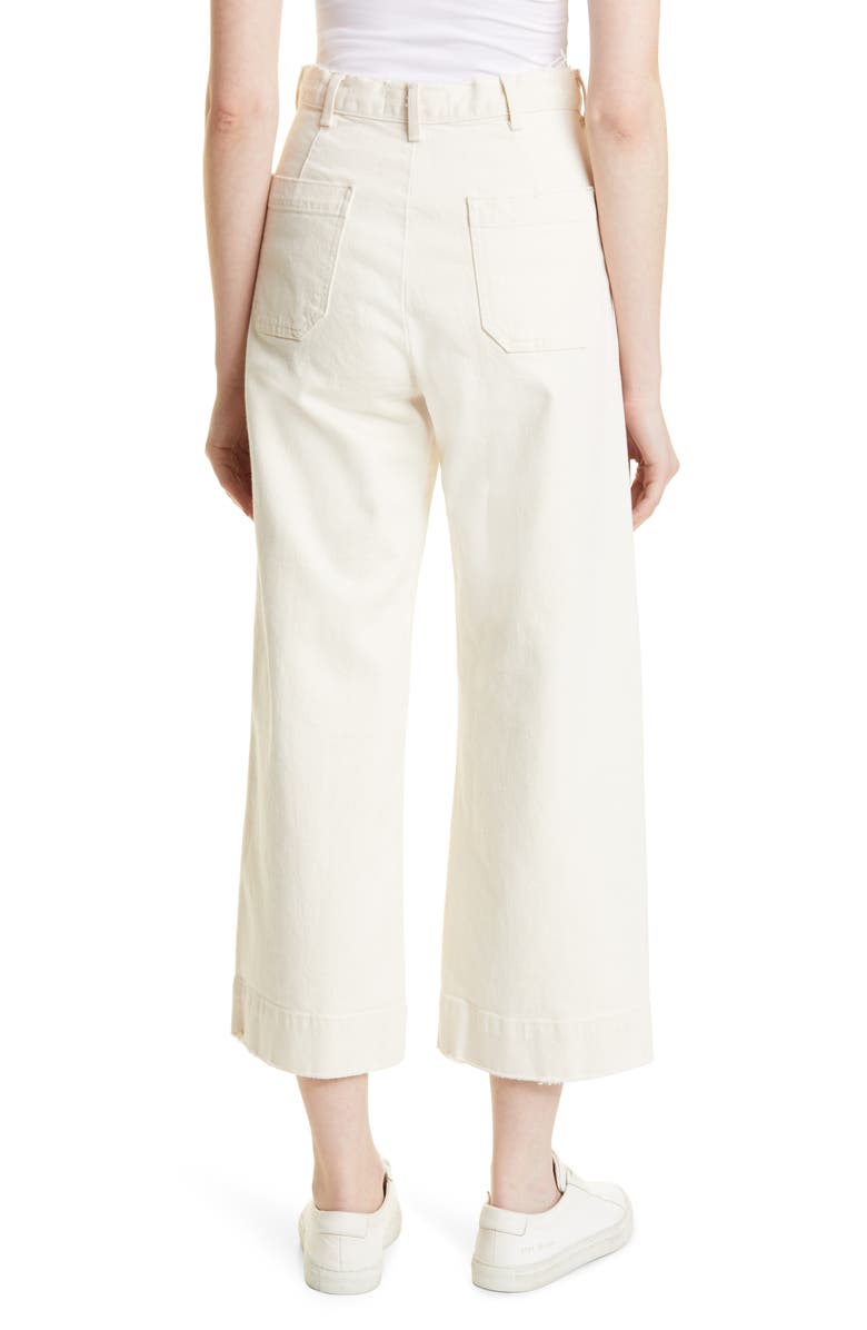 THE GREAT. The Seafair Crop Raw Hem Wide Leg Jeans, Alternate, color, Stone