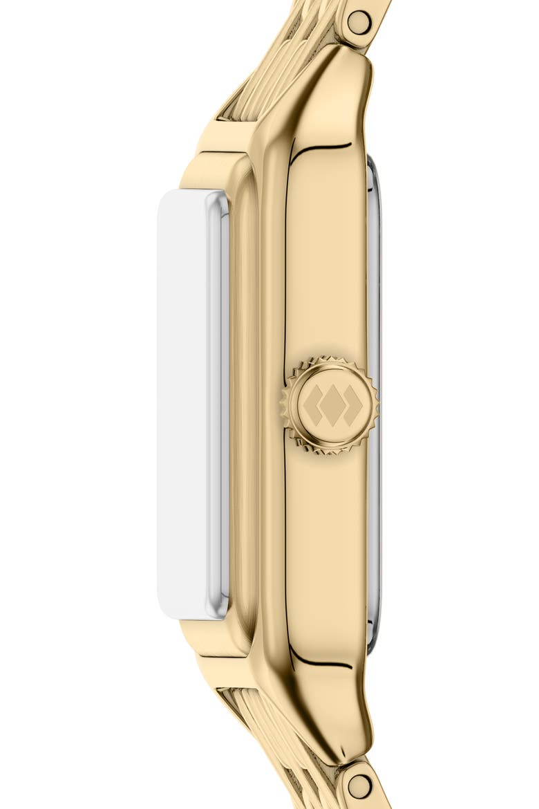 Mini Raquel Tank Bracelet Watch, 18mm x 29mm, Alternate, color, GOLD