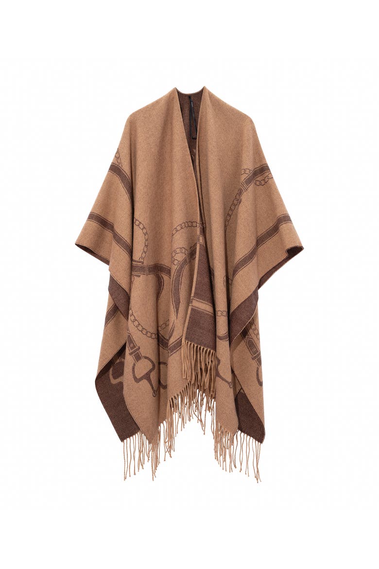 equestrian ruana, Main, color, camel/brown
