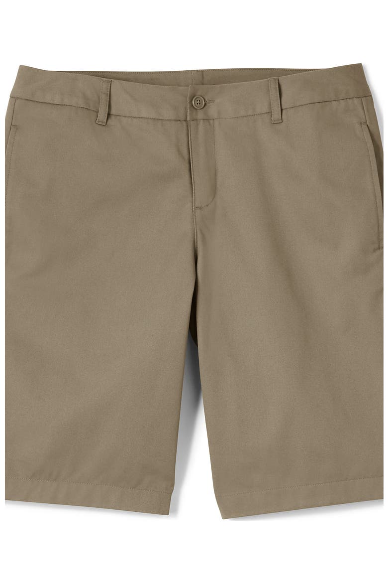 School Uniform Young  Plain Front Blend Chino Shorts, Alternate, color, Khaki