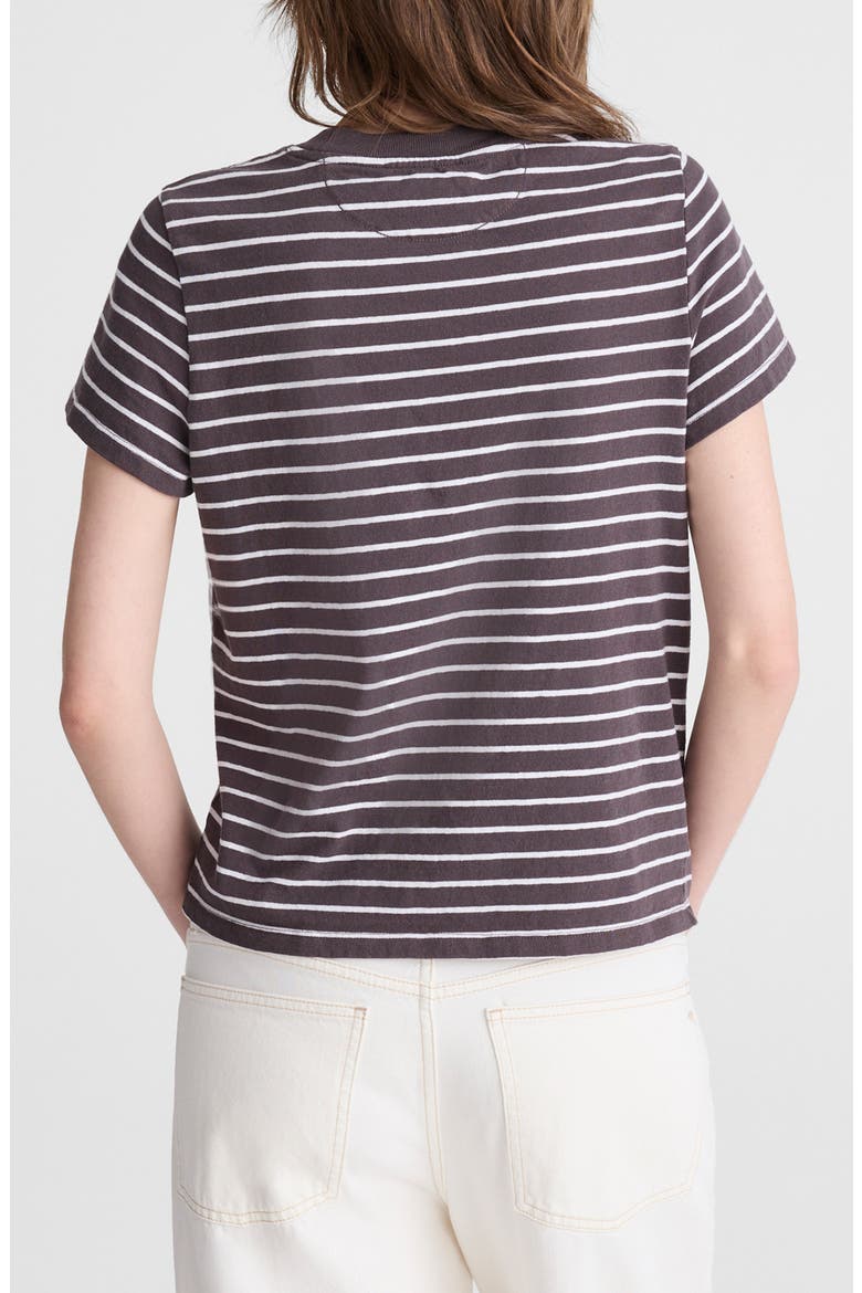 Stripe Relaxed Cotton Jersey T-Shirt, Alternate, color, CHOCOLATE PLUM
