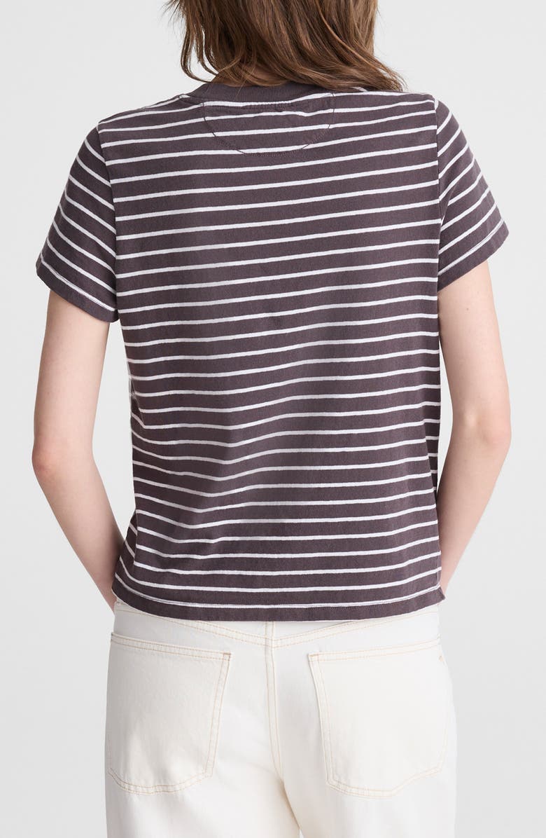 Madewell Stripe Relaxed Cotton Jersey T-Shirt, Alternate, color, Chocolate Plum
