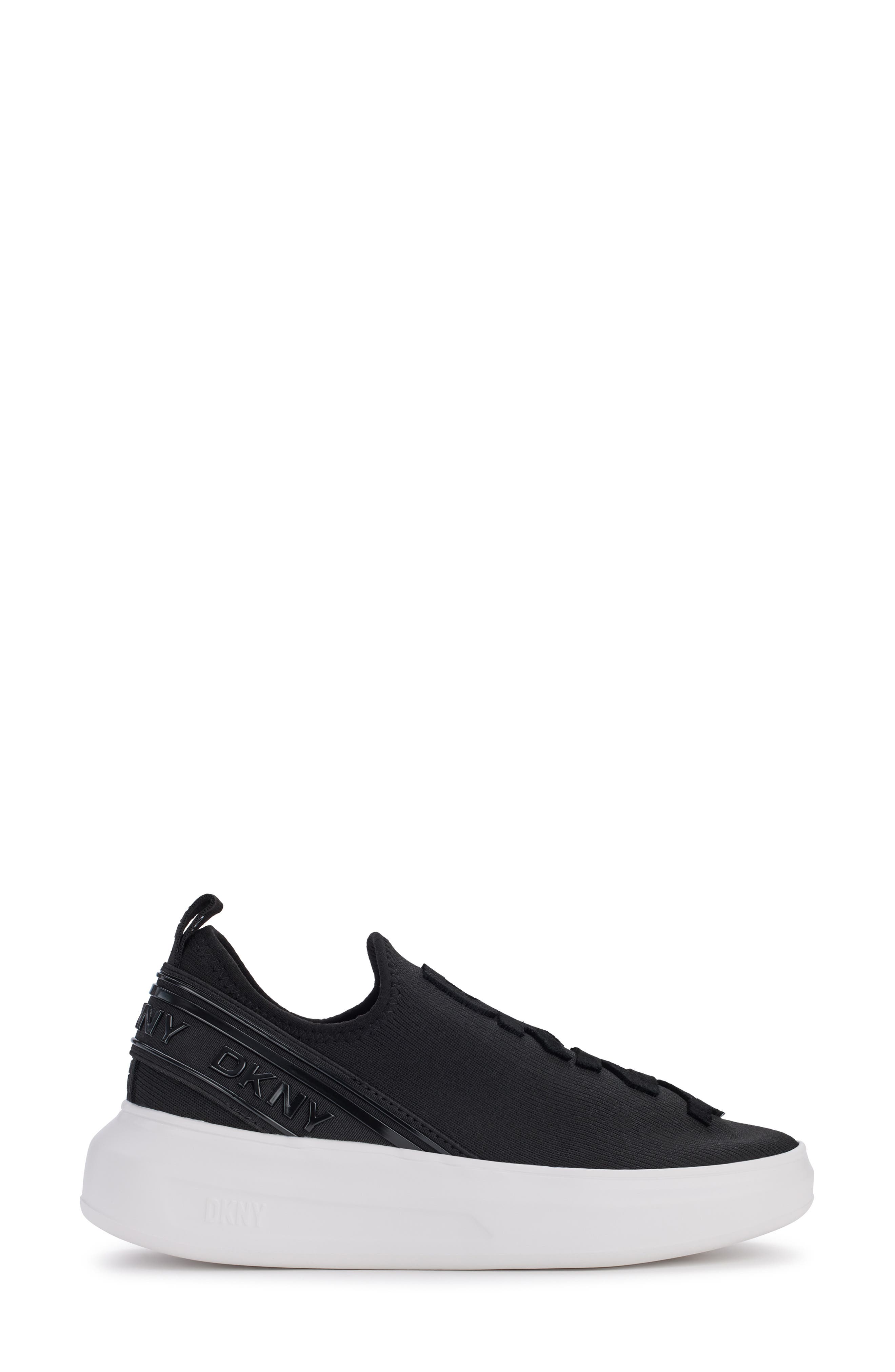 DKNY Jonas Knit Platform Sneaker, Alternate, color, Black