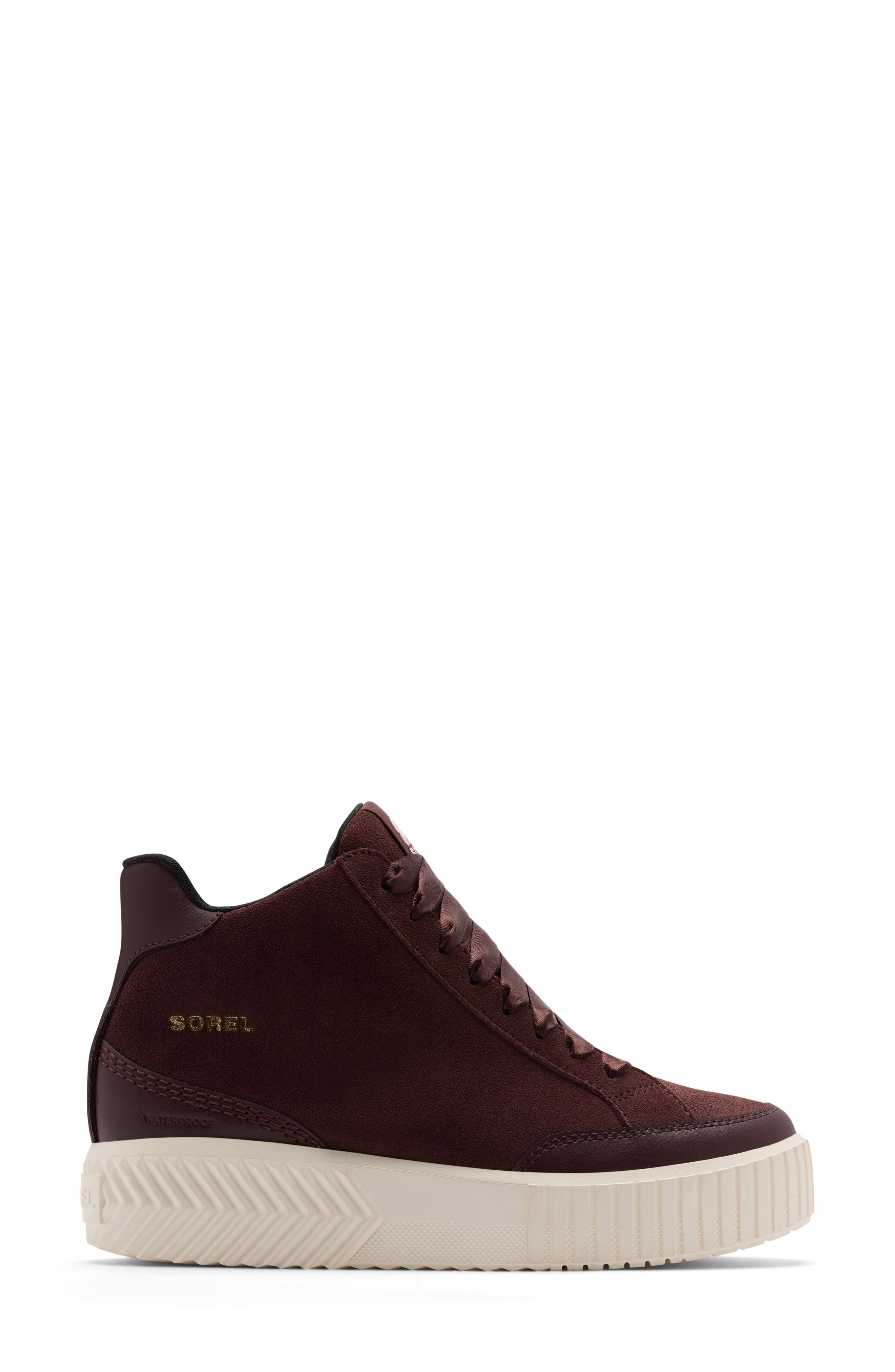 Ona Ave Waterproof Zip Mid Leather Sneaker, Alternate, color, RED LODGE/ SNOW