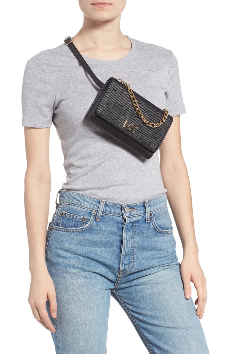 MICHAEL Michael Kors Deco M Quilted Leather Belt Bag, Alternate, color,