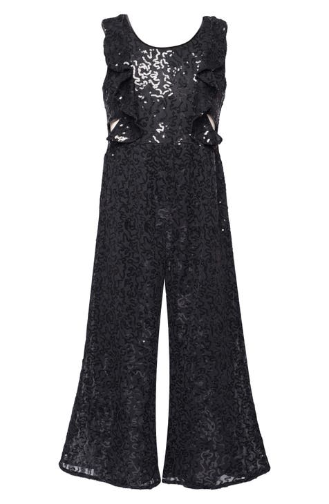 Girls black jumpsuit best sale