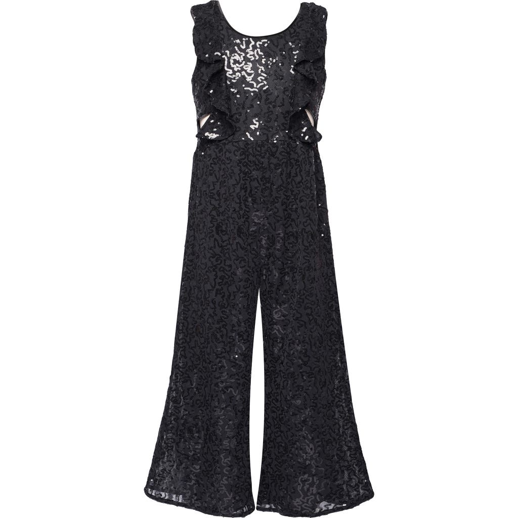Hannah Banana Kids' Sequin Cutout Jumpsuit in Black