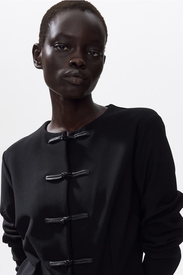 Knot-button Jacket, Alternate, color, Black