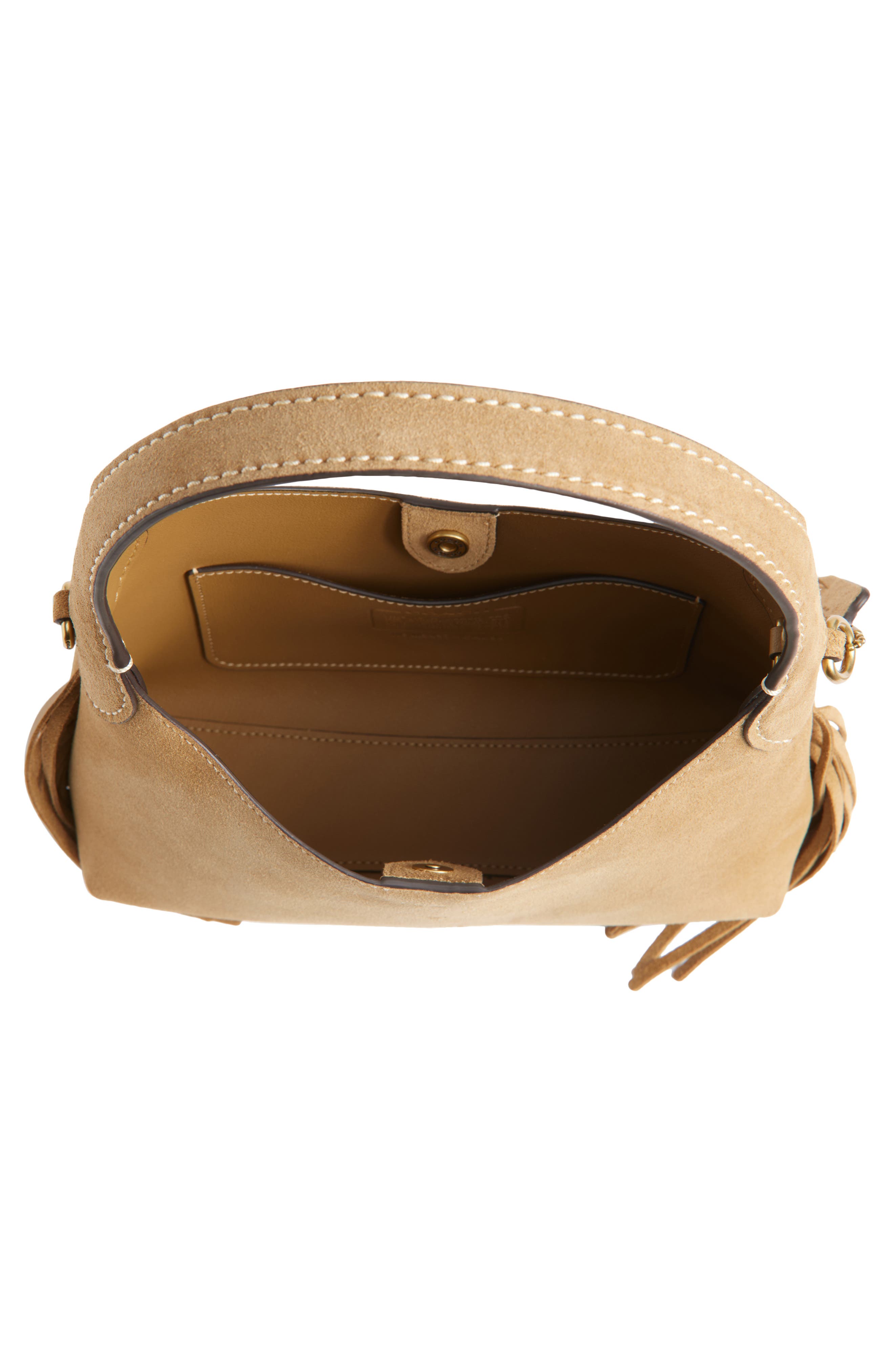 COACH Brooklyn 23 Fringe Suede Shoulder Bag, Alternate, color, 