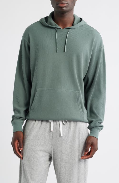Nordstrom Cotton Blend Thermal Hoodie In Green