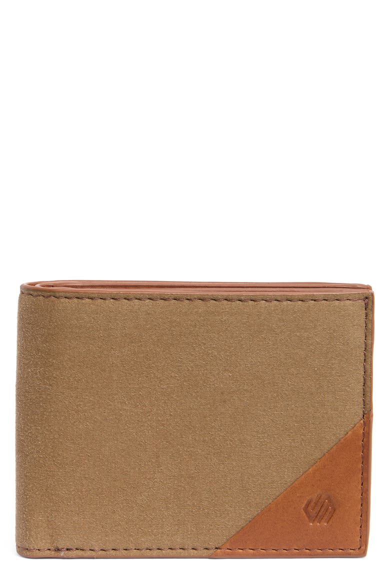 Antique Canvas & Leather Bifold Wallet, Main, color, CAMEL