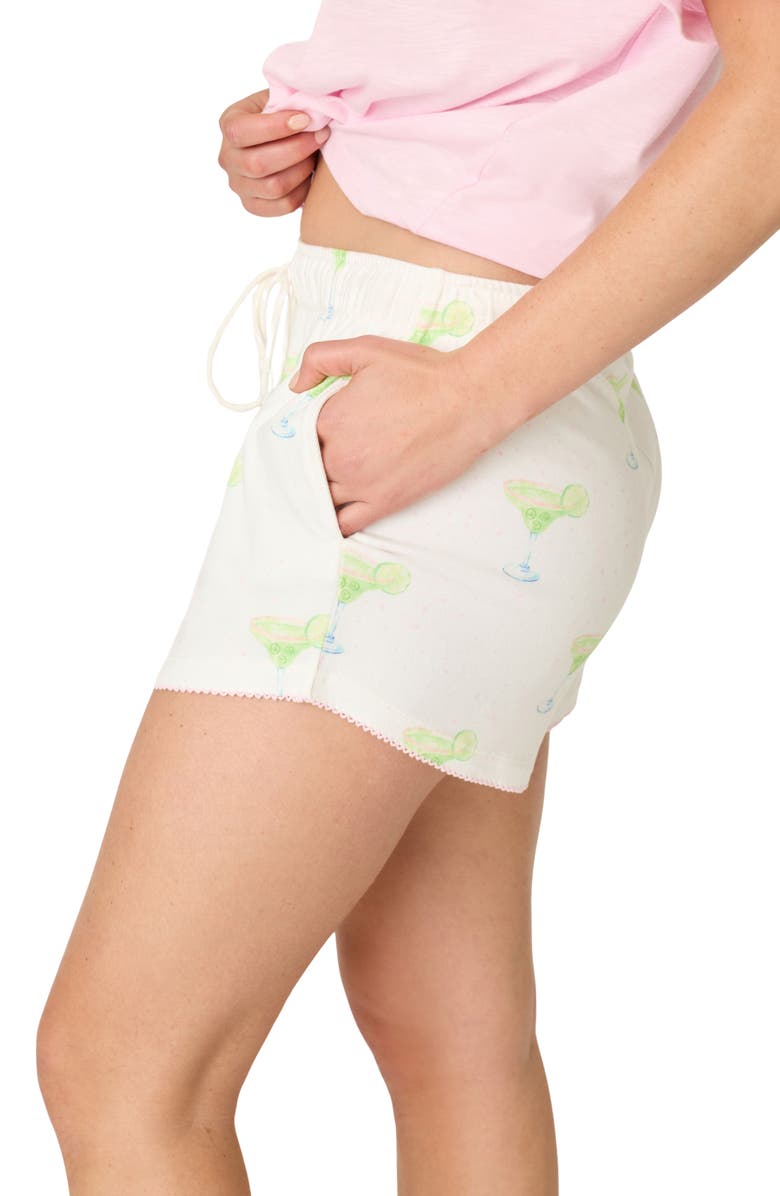 PJ Salvage Margarita Mama Pajama Shorts, Alternate, color, Ivory