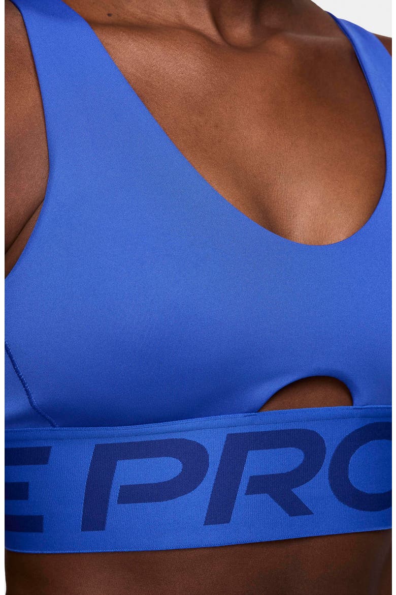 Pro Indy Plunge Medium-Support Padded Sports Bra, Alternate, color, HYPER ROYAL/ DEEP ROYAL BLUE