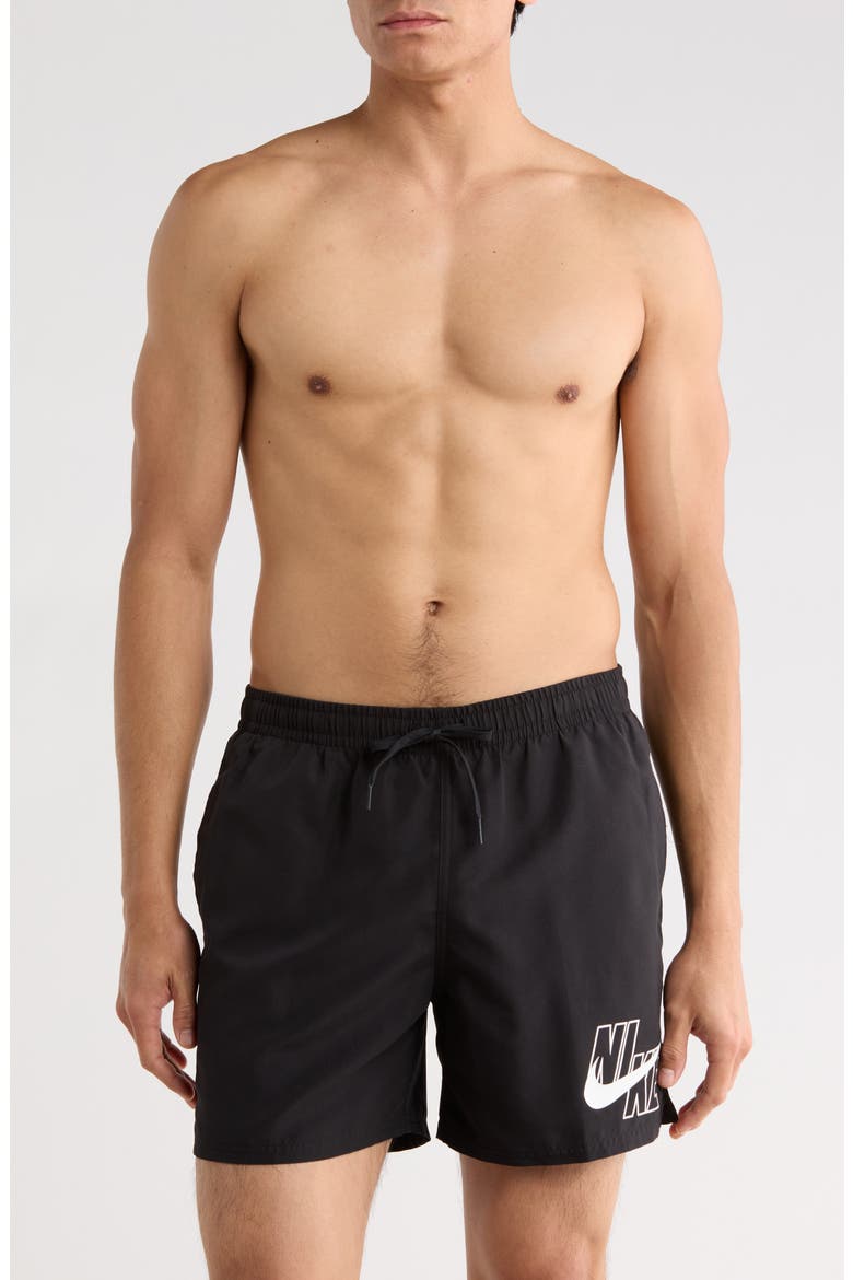 5-Inch Volley Swim Shorts, Main, color, BLACK