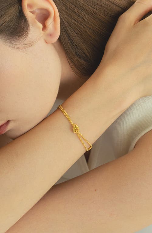 Bearfruit Jewelry Sterling Silver 18k Gold Plated Noelle Knot Bracelet In Gold