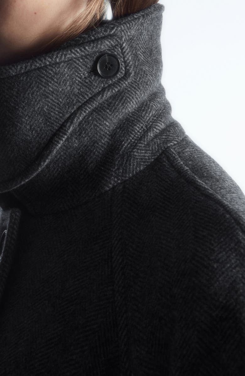 COS Oversize Herringbone Recycled Wool Blend Coat, Alternate, color,