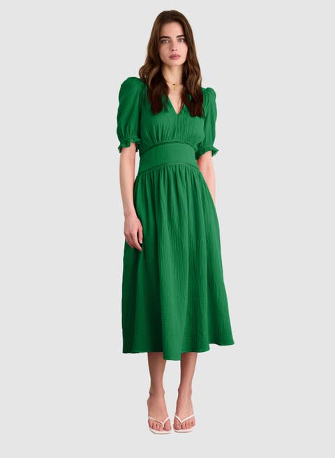 Bella Organic Cheesecloth Midi Dress
