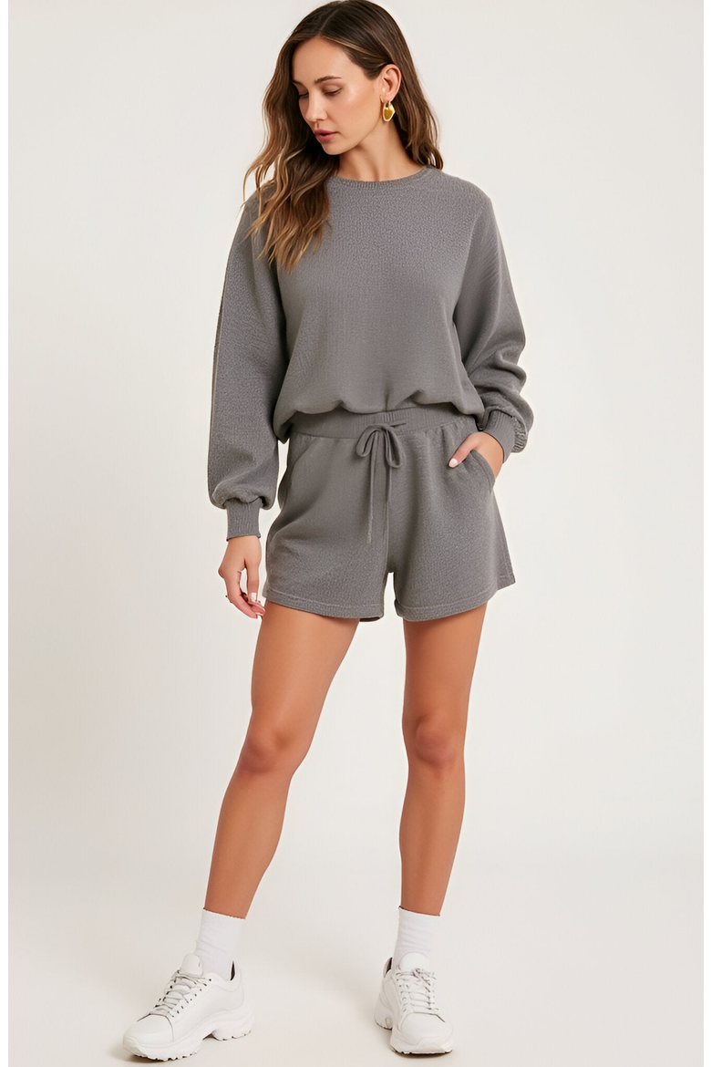The Thea Set, Alternate, color, Heather Grey