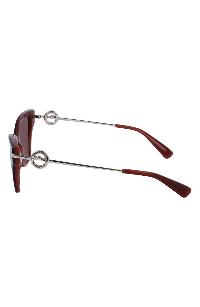 Longchamp Medallion 52mm Modified Rectangular Sunglasses, Alternate, color, Brown