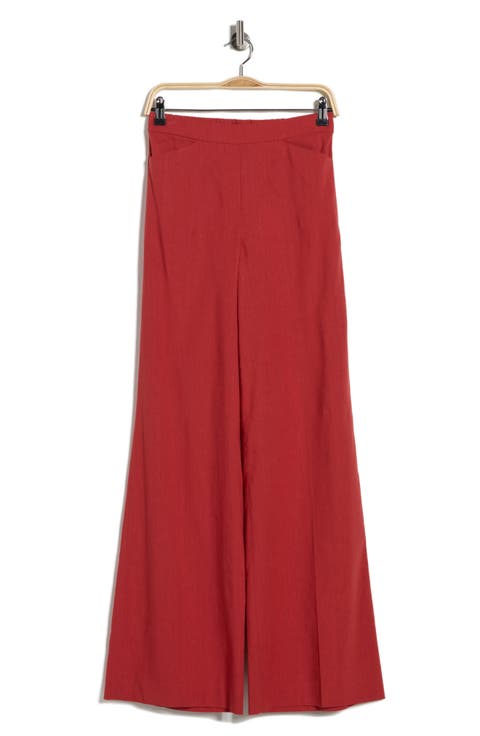 Terena High Waist Linen Blend Wide Leg Pants