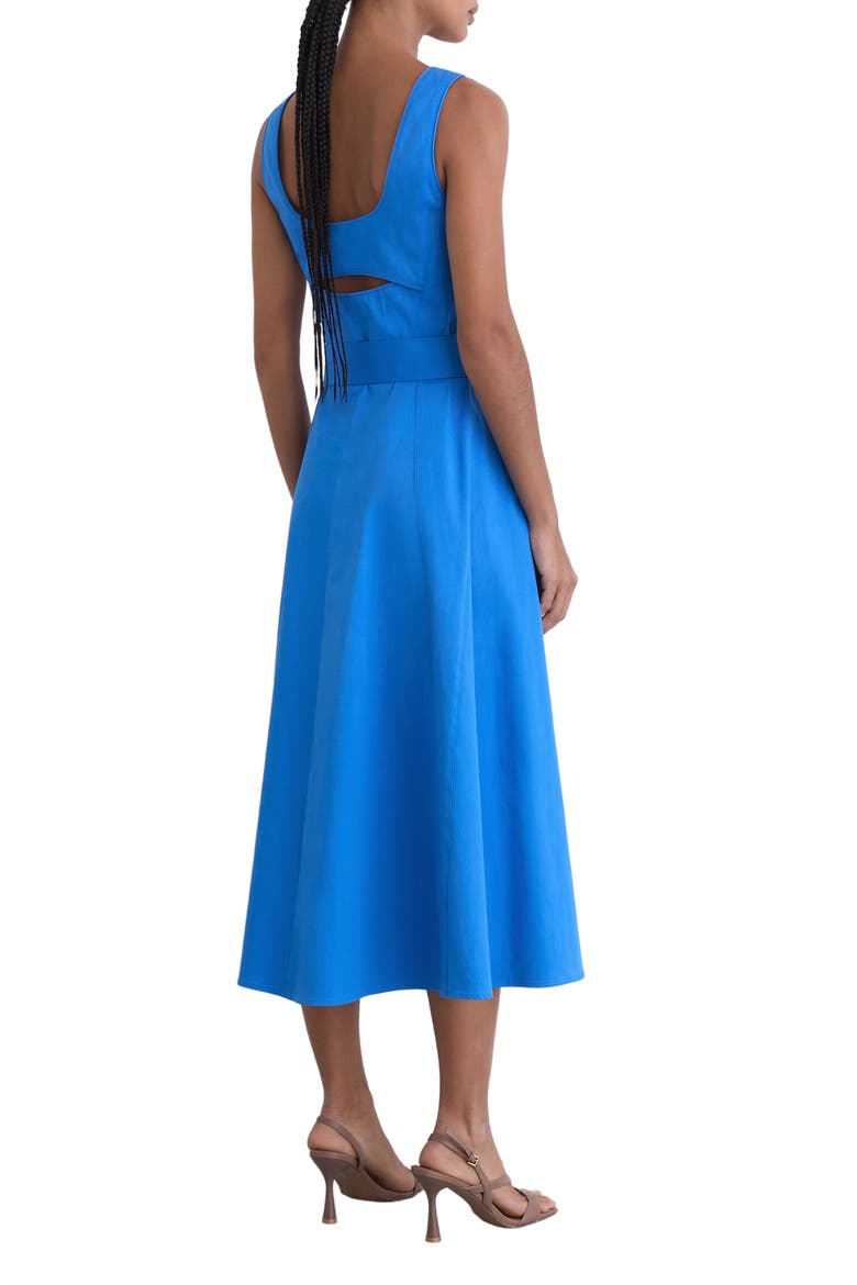 Irina Sleeveless Cotton Midi Dress, Alternate, color, BLUE