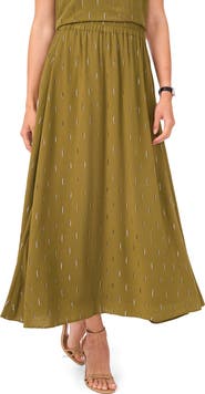 Halogen® Metallic Accent Pull-On Midi Skirt