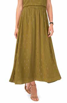 Halogen® Metallic Accent Pull-On Midi Skirt