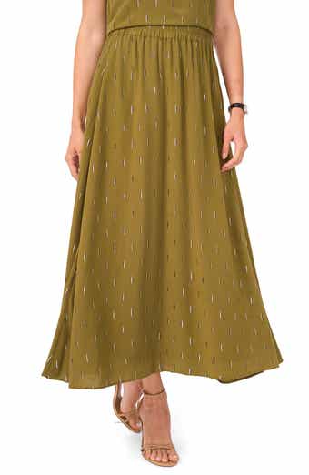 Halogen® Metallic Accent Pull-On Midi Skirt