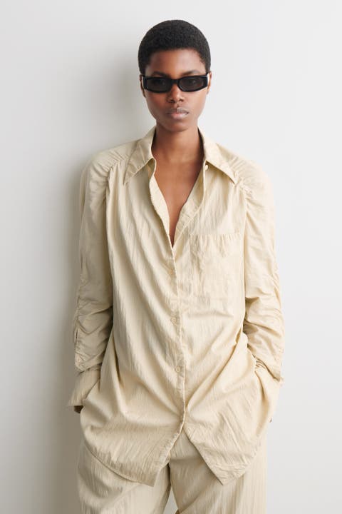 Crinkled-Silk Shirt