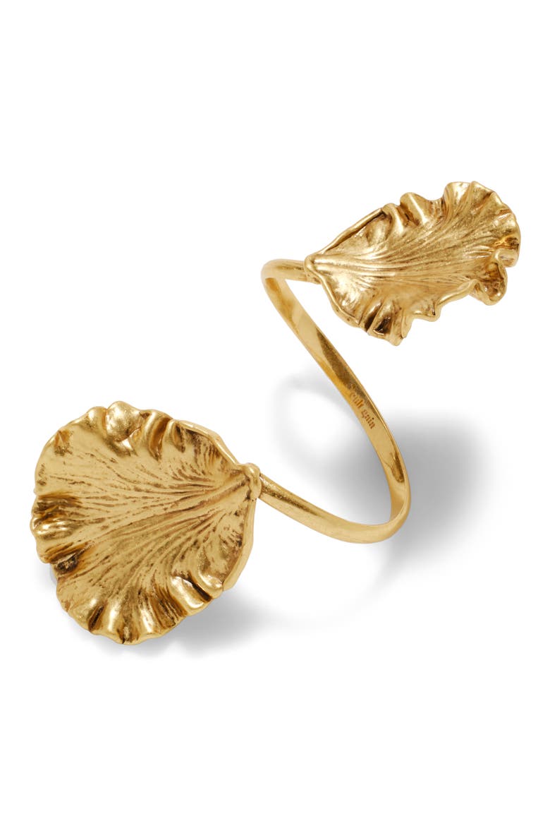 Iris Leaf Bracelet, Alternate, color, ANTIQUE BRASS