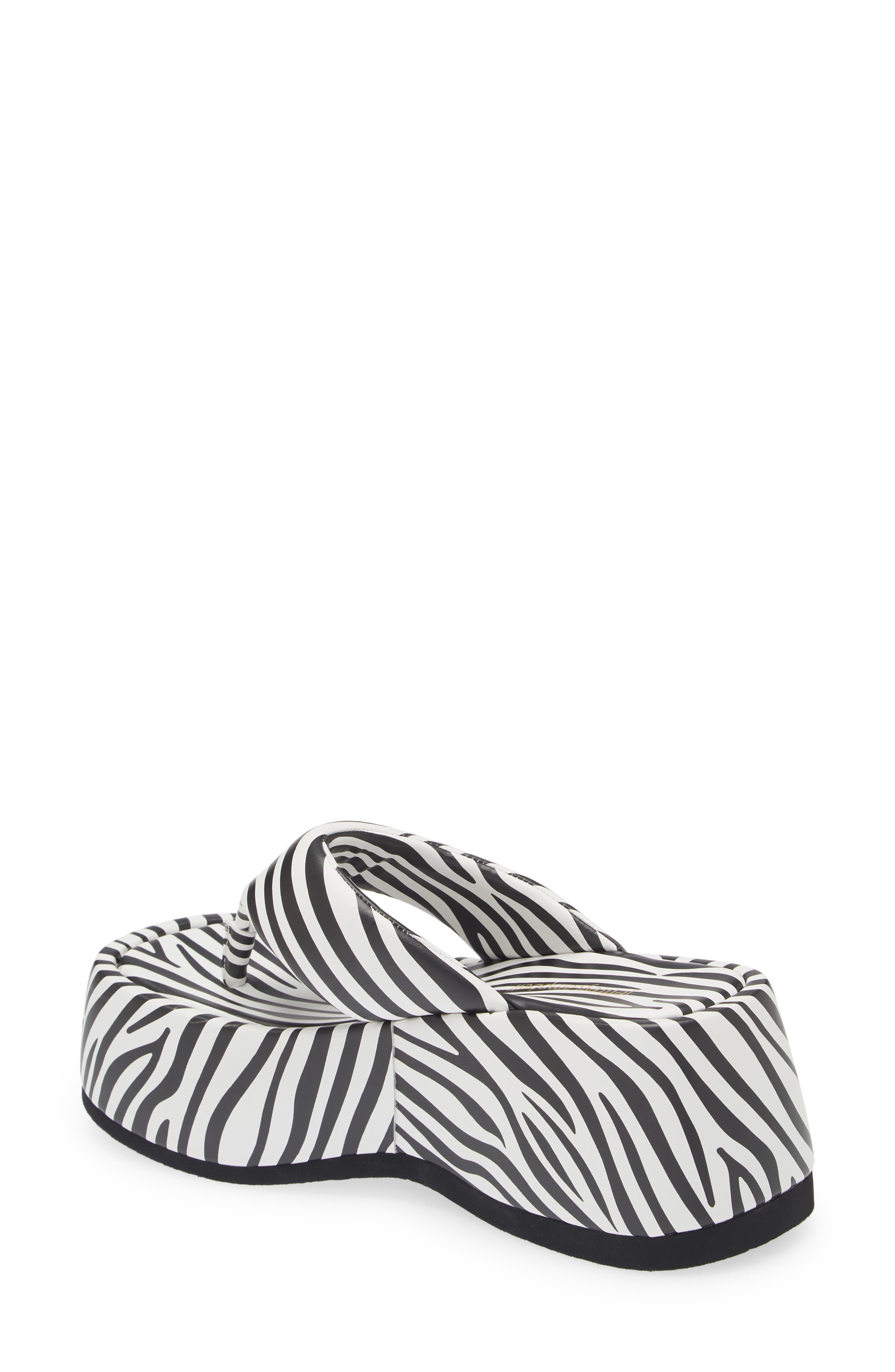 Jeffrey Campbell Crybaby Zebra Print Platform Sandal, Alternate, color, 