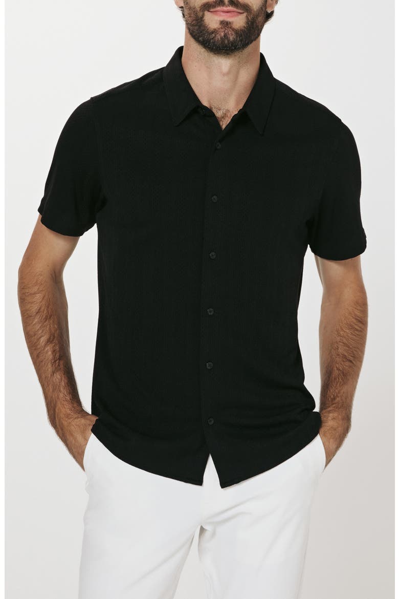 Napoli Short Sleeve Stretch Shirt, Main, color, BLACK