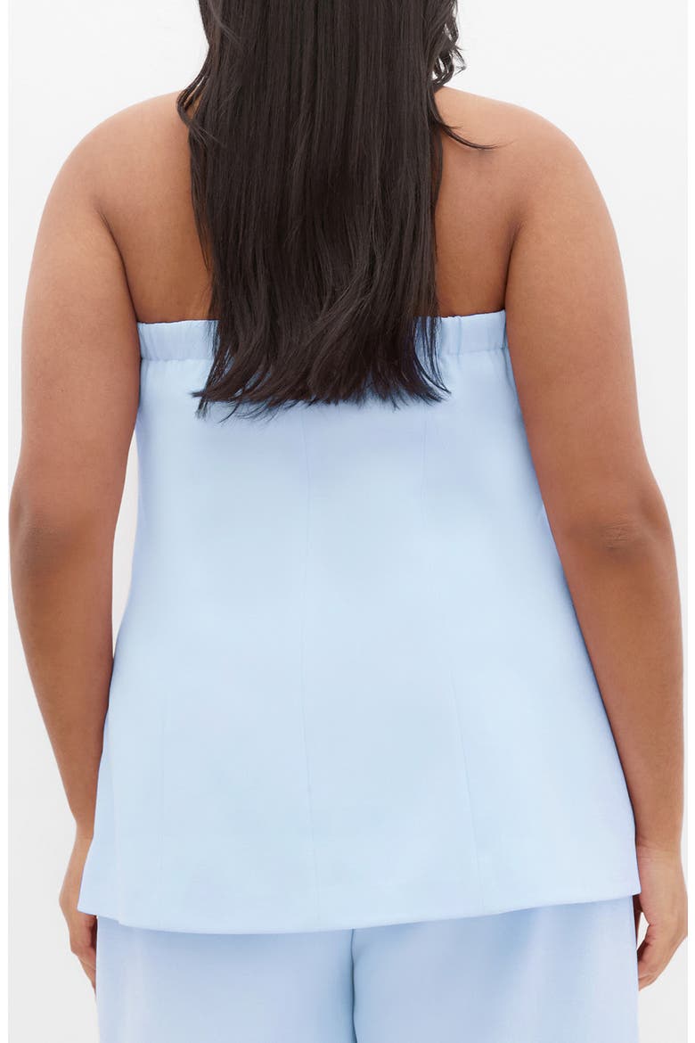 Cutaway Hem Strapless Top, Alternate, color, SKY BLUE