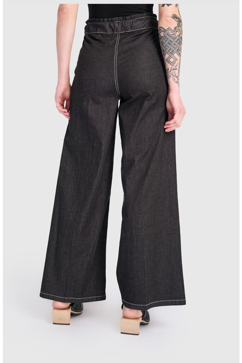 Washed Wide Leg Stretch Jeans, Alternate, color, Jet Denim