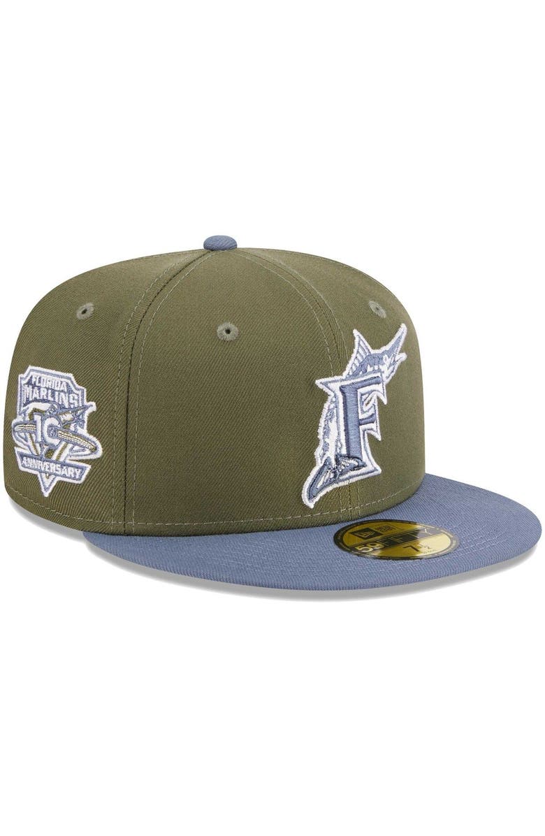 New Era Men's New Era Olive/Blue Florida Marlins 59FIFTY Fitted Hat, Main, color, Olive