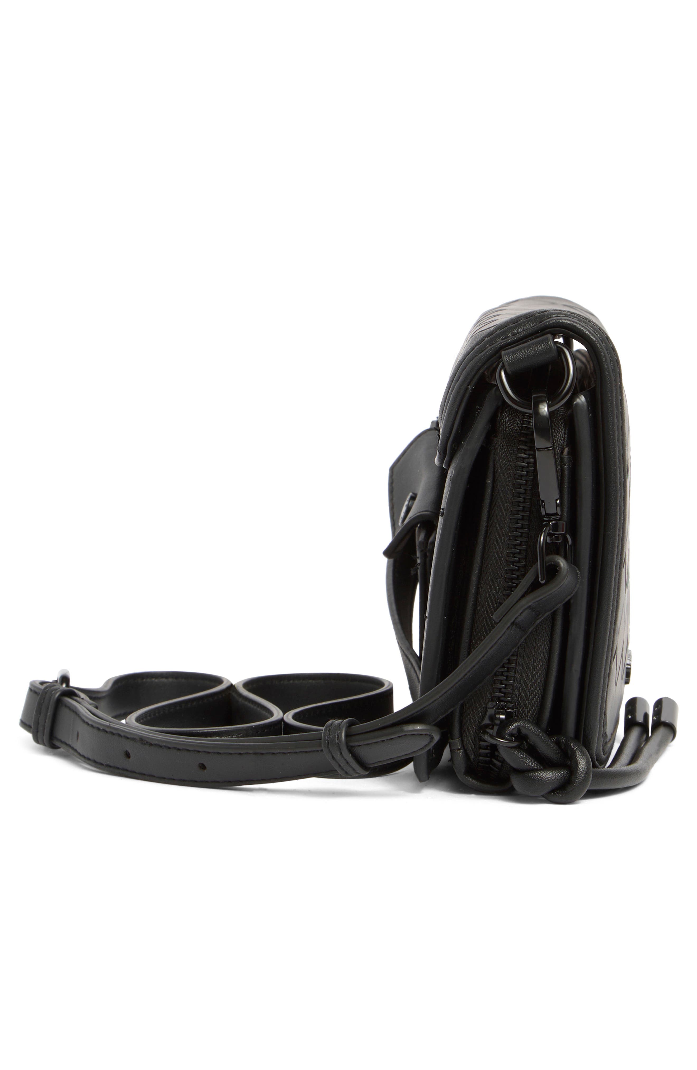 Steve Madden Siena Embossed Crossbody Bag, Alternate, color, Black