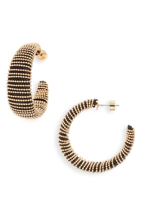 Metallic Thread Hoop Earrings