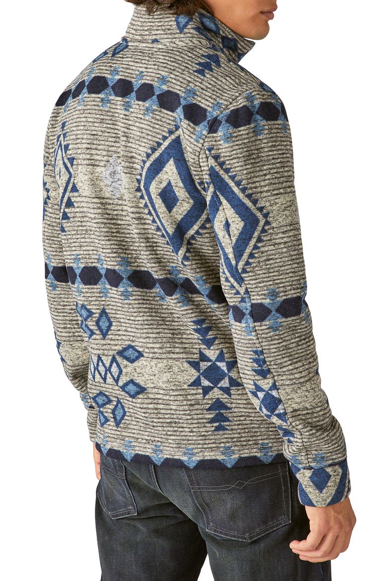 Los Feliz Print Half Zip Mock Neck Sweatshirt, Alternate, color, MULTI