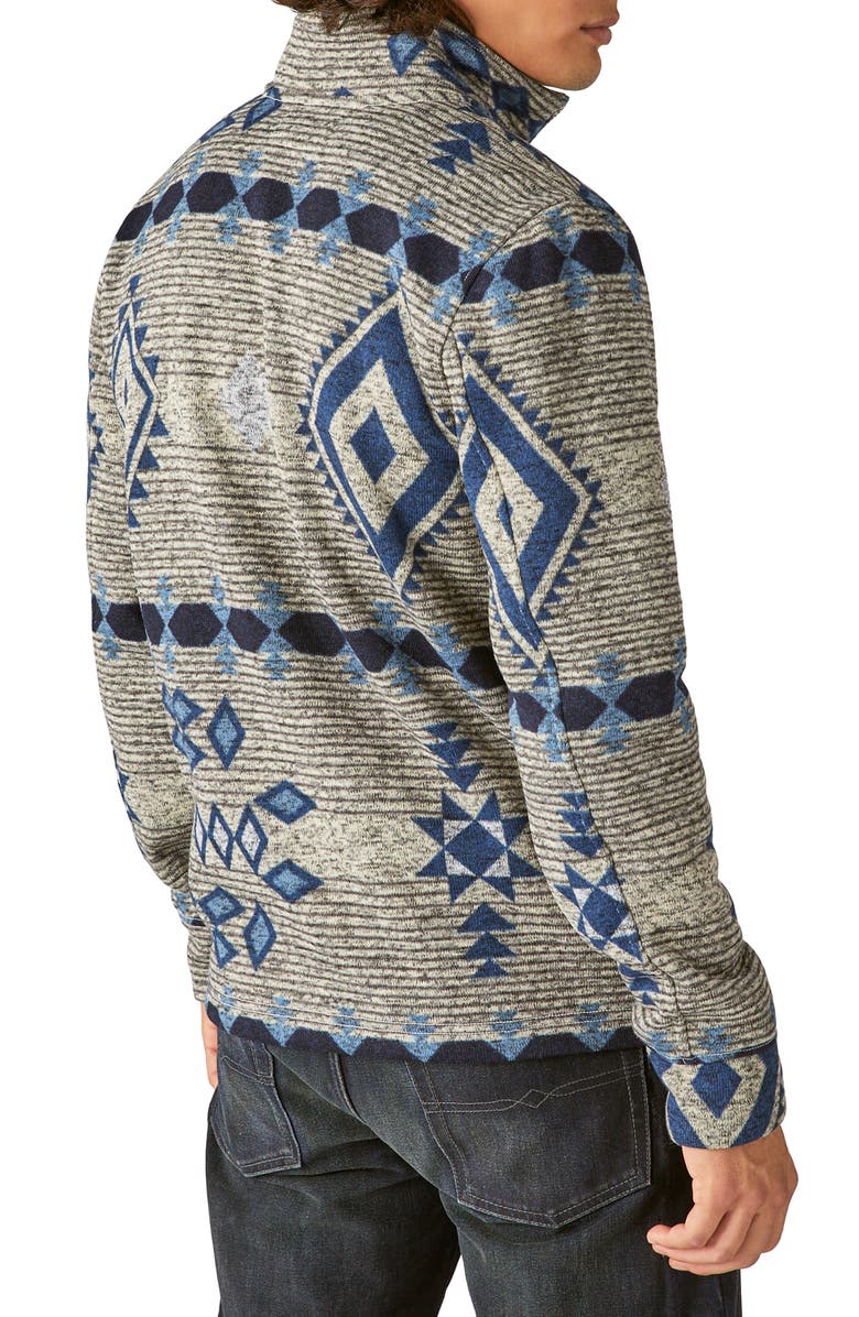 Lucky Brand Los Feliz Print Half Zip Mock Neck Sweatshirt, Alternate, color, 