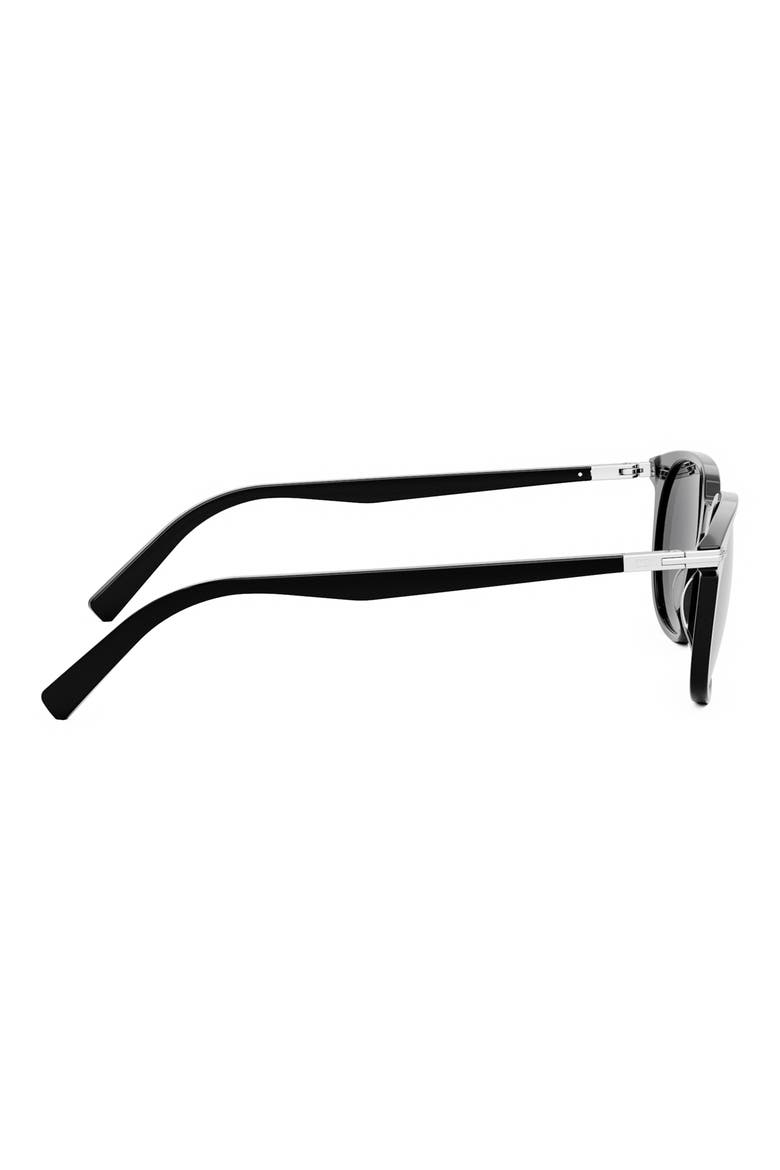 'DiorBlackSuit S12I 52mm Oval Sunglasses, Alternate, color, SHINY BLACK / SMOKE
