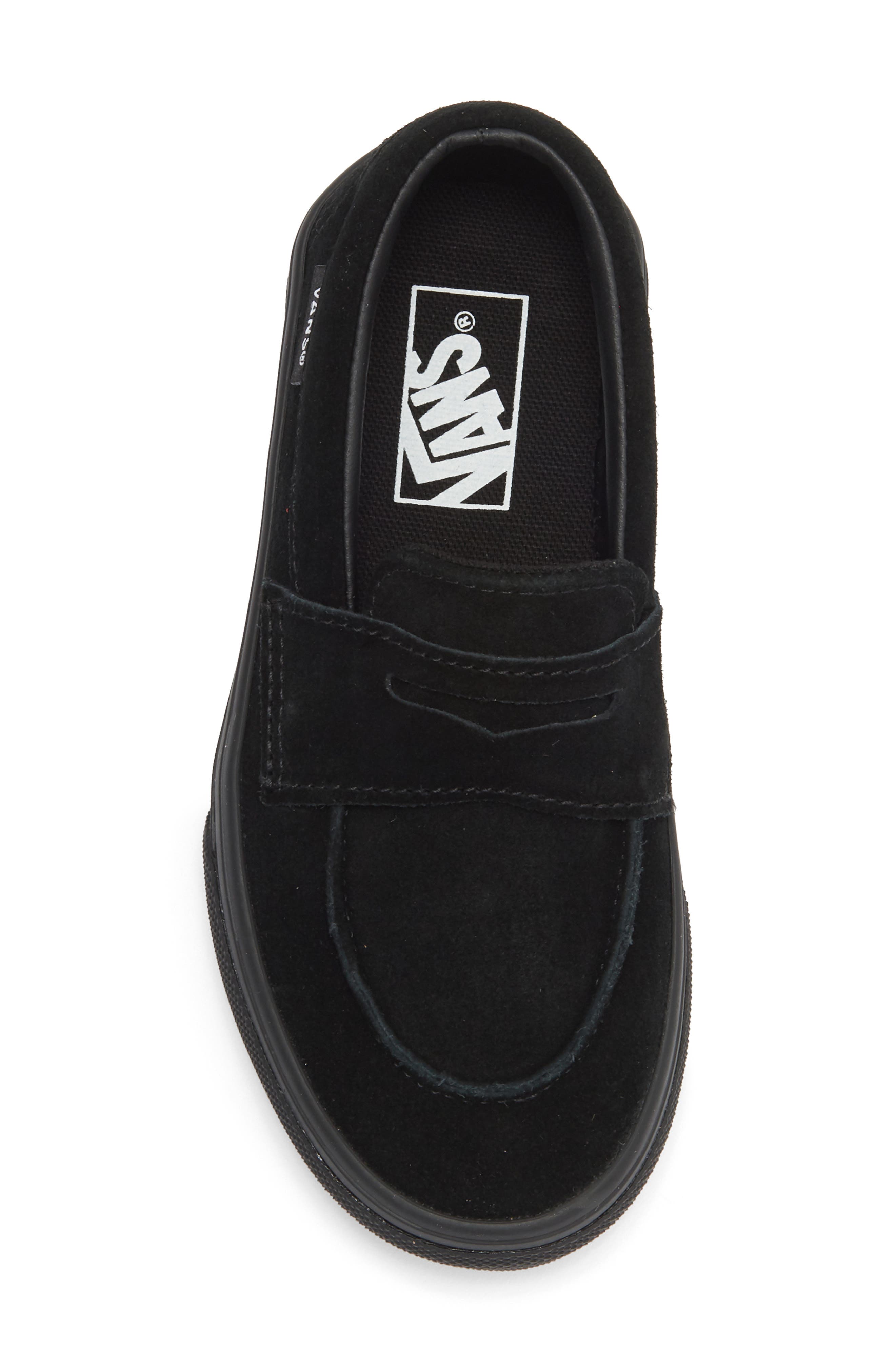 Kids' Suede 53 Penny Loafer, Alternate, color, BLACK/BLACK