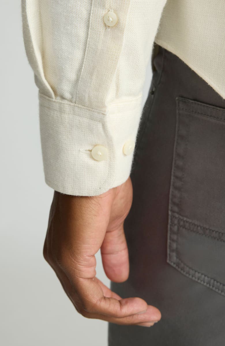 UNTUCKit Veneto Regular Fit Textured Wrinkle Free Cotton Button-Down Shirt, Alternate, color, Chalk White