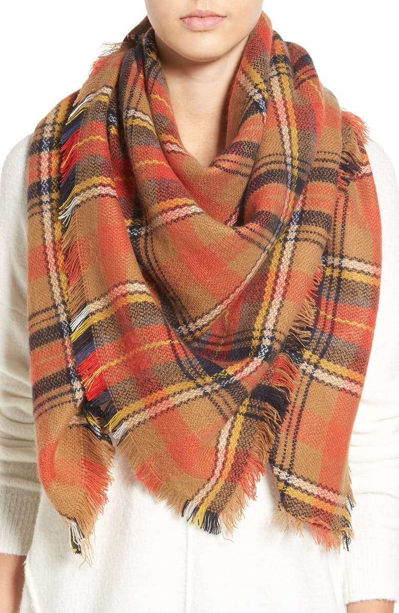 BP. 'Autumn' Plaid Scarf, Main, color,