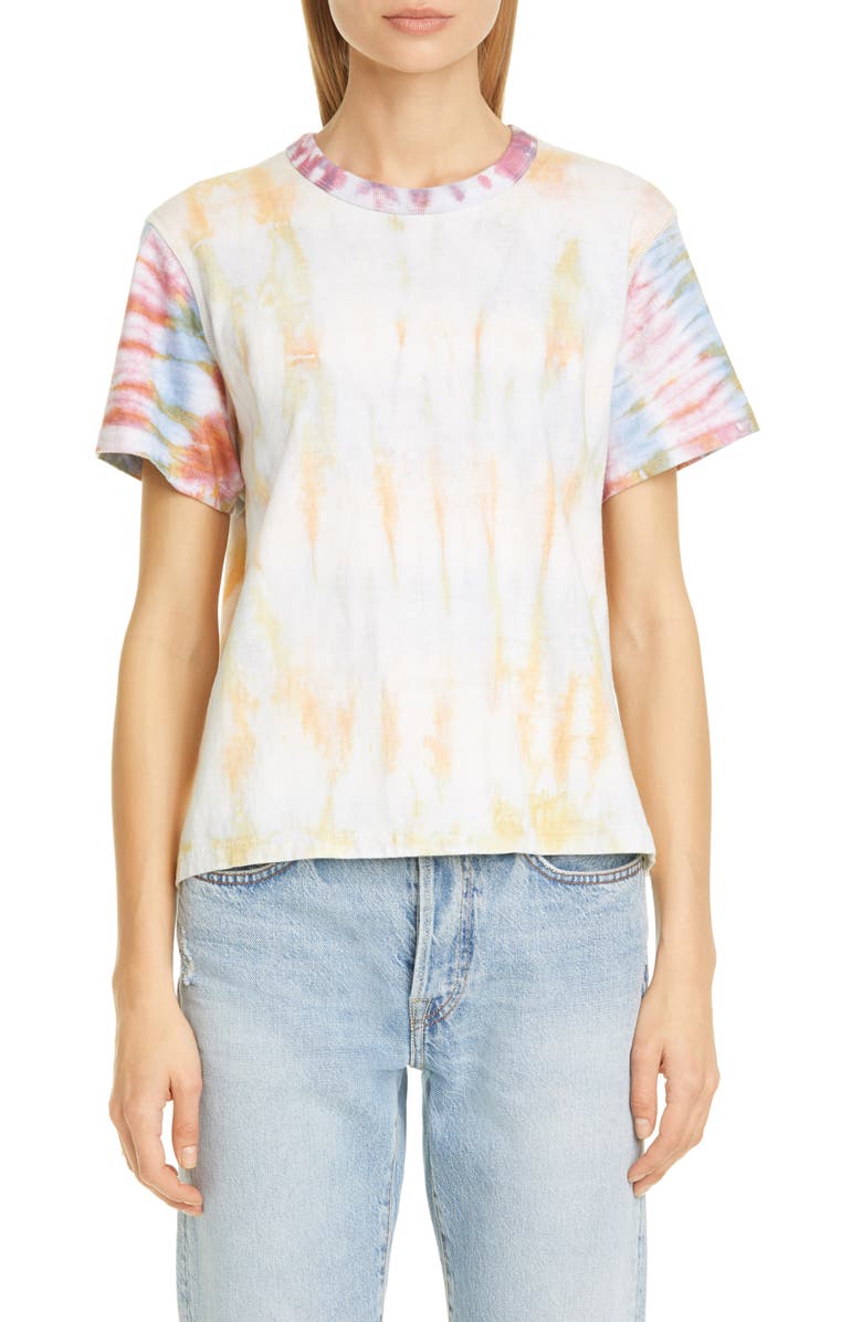 John Elliott Reconstructed Tie Dye Crop T-Shirt, Main, color, 
