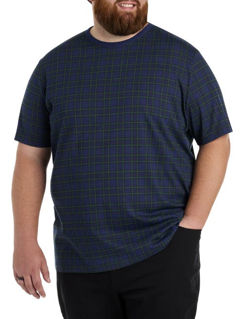 Harbor Bay By Dxl Moisture-wicking Plaid T-shirt In Peacoat Multi