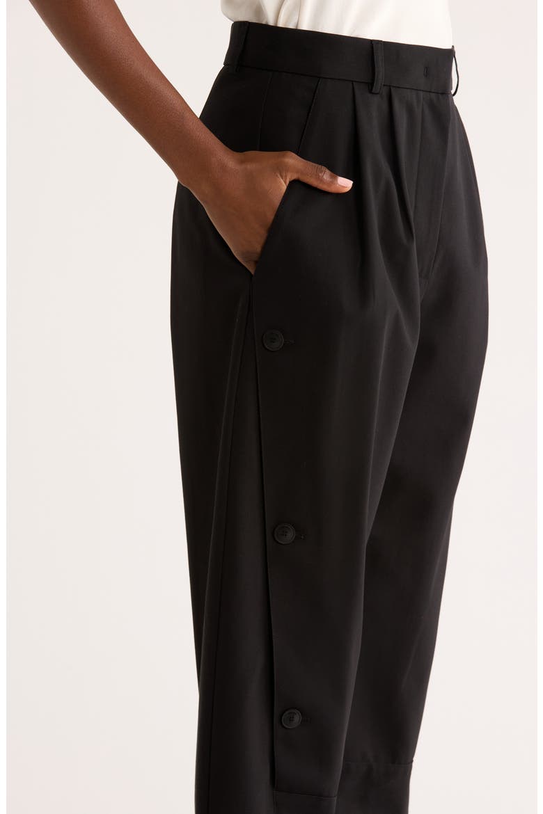 Duomo Button Detail Tapered Pants, Alternate, color, BLACK