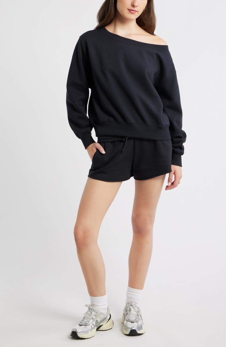 BP. Foldover Fleece Mini Sweat Shorts, Alternate, color,